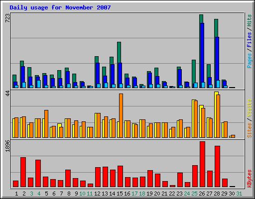 Daily usage for November 2007