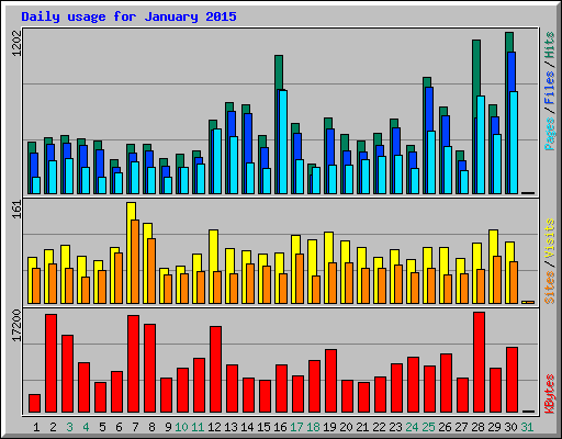 Daily usage for January 2015
