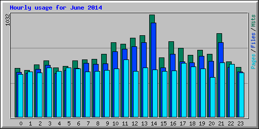 Hourly usage for June 2014