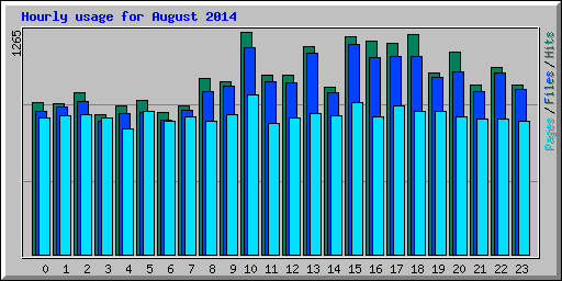 Hourly usage for August 2014