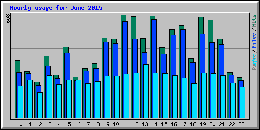 Hourly usage for June 2015