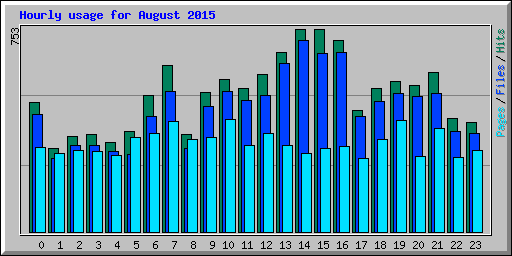 Hourly usage for August 2015