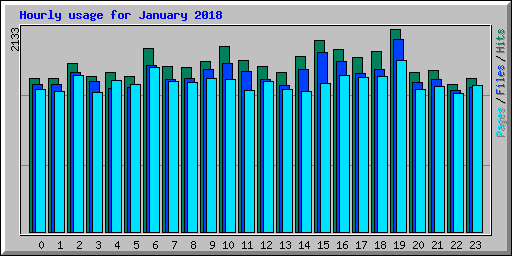 Hourly usage for January 2018