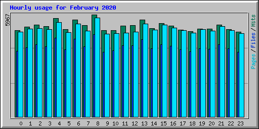 Hourly usage for February 2020